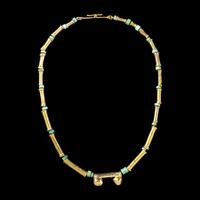 A Chimu Gold Alloy and Shell Necklace