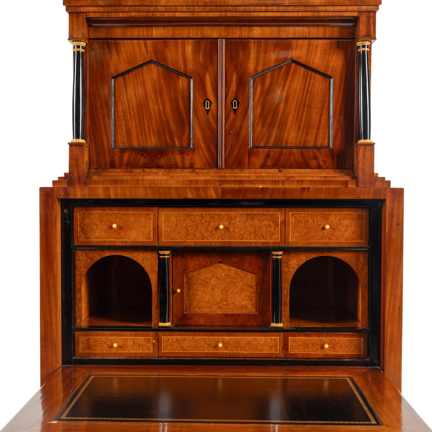 An Austrian Neoclassical Part-Ebonized Mahogany Bureau Cabinet