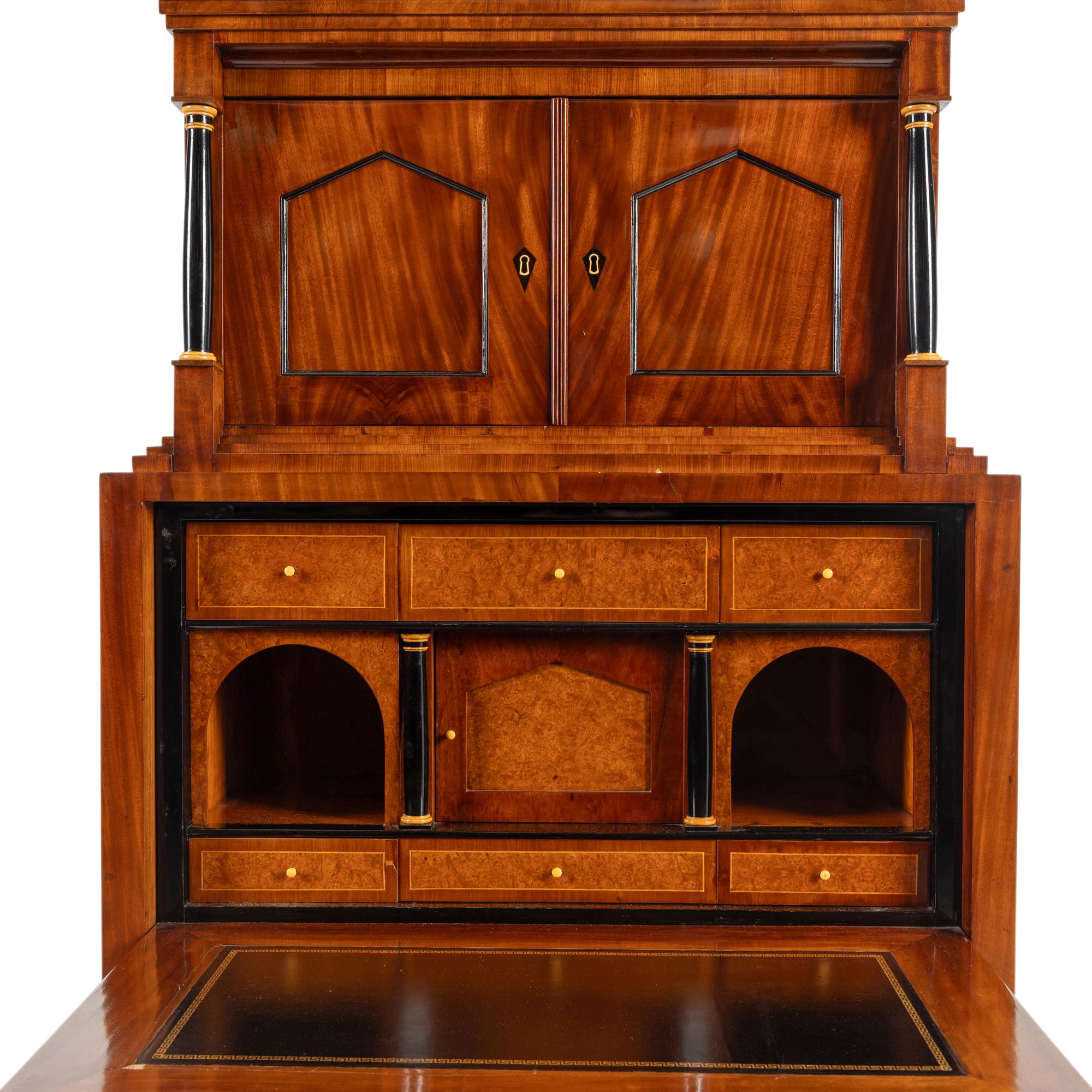 An Austrian Neoclassical Part-Ebonized Mahogany Bureau Cabinet