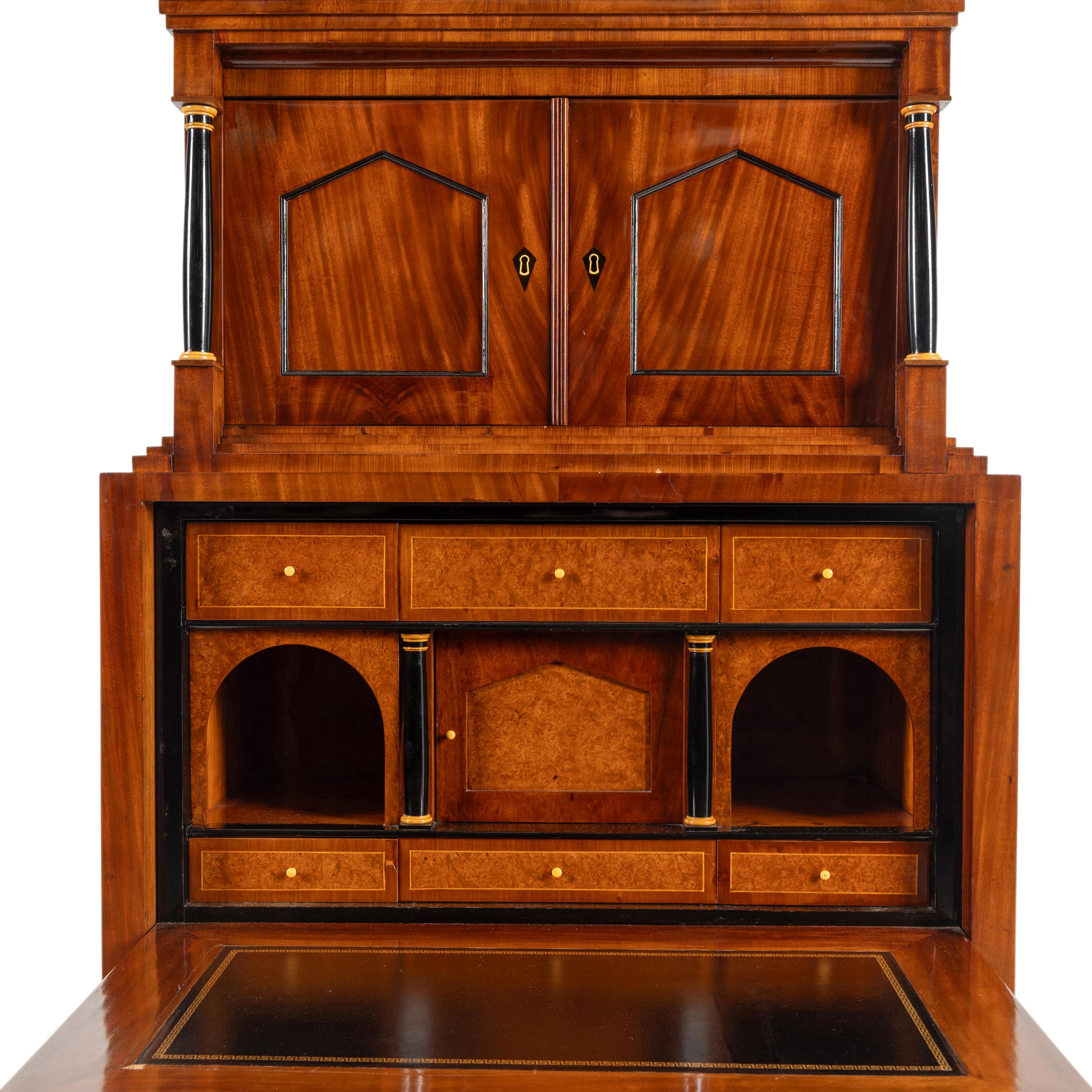 An Austrian Neoclassical Part-Ebonized Mahogany Bureau Cabinet