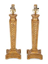 A Pair of Giltwood Table Lamps