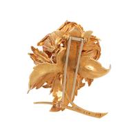 HAMMERMAN BROTHERS, YELLOW GOLD AND DIAMOND FLOWER BROOCH