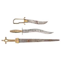 Lot of 3 Brass Handled Daggers Including: Bichuwa and Telek Arm Dagger