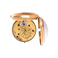 FALQUEA, GILT-METAL OPEN FACE POCKET WATCH