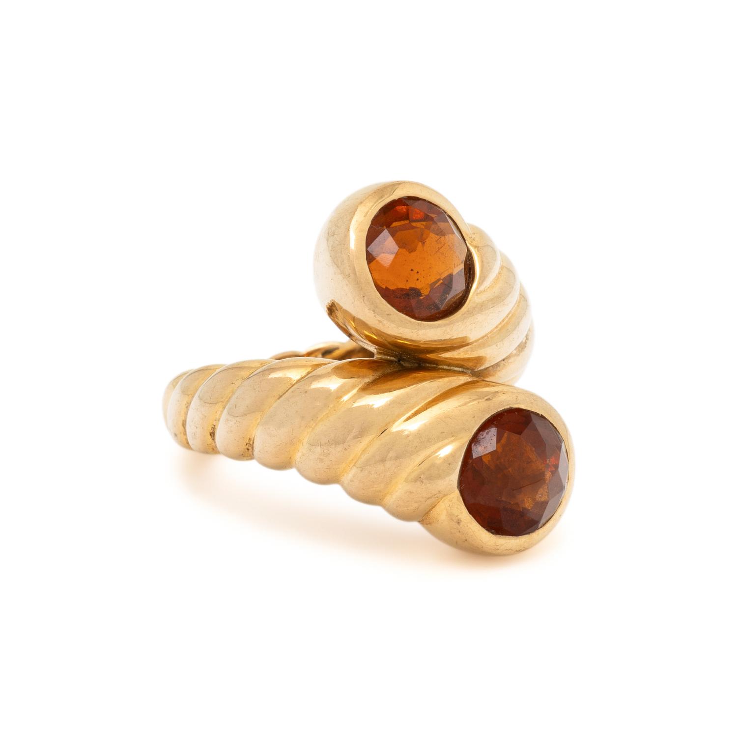 VERDURA, CITRINE AND YELLOW GOLD BYPASS RING