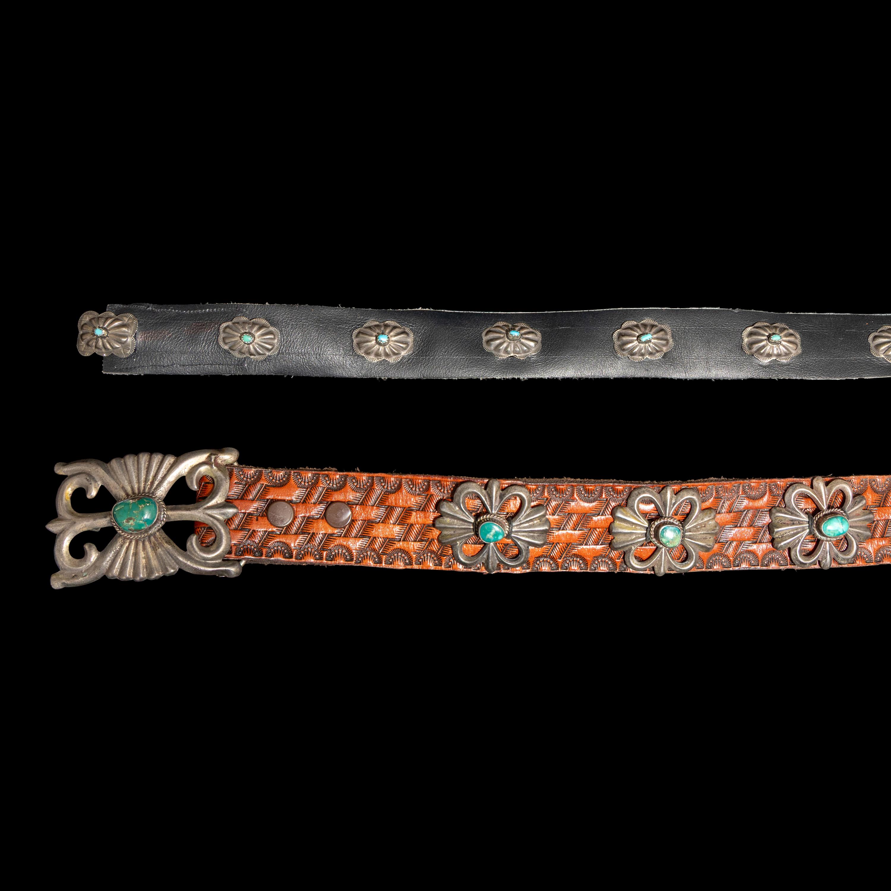 Navajo Silver and Turquoise Concha Belts