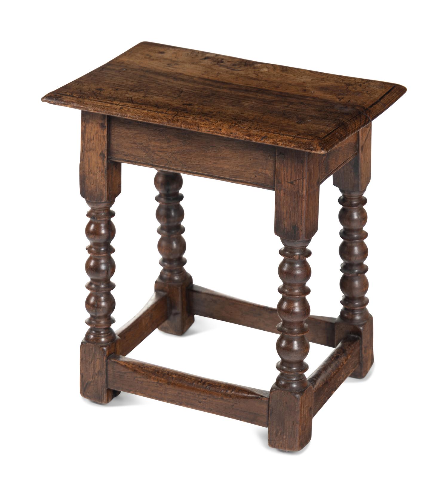 A William and Mary Oak Joint Stool
