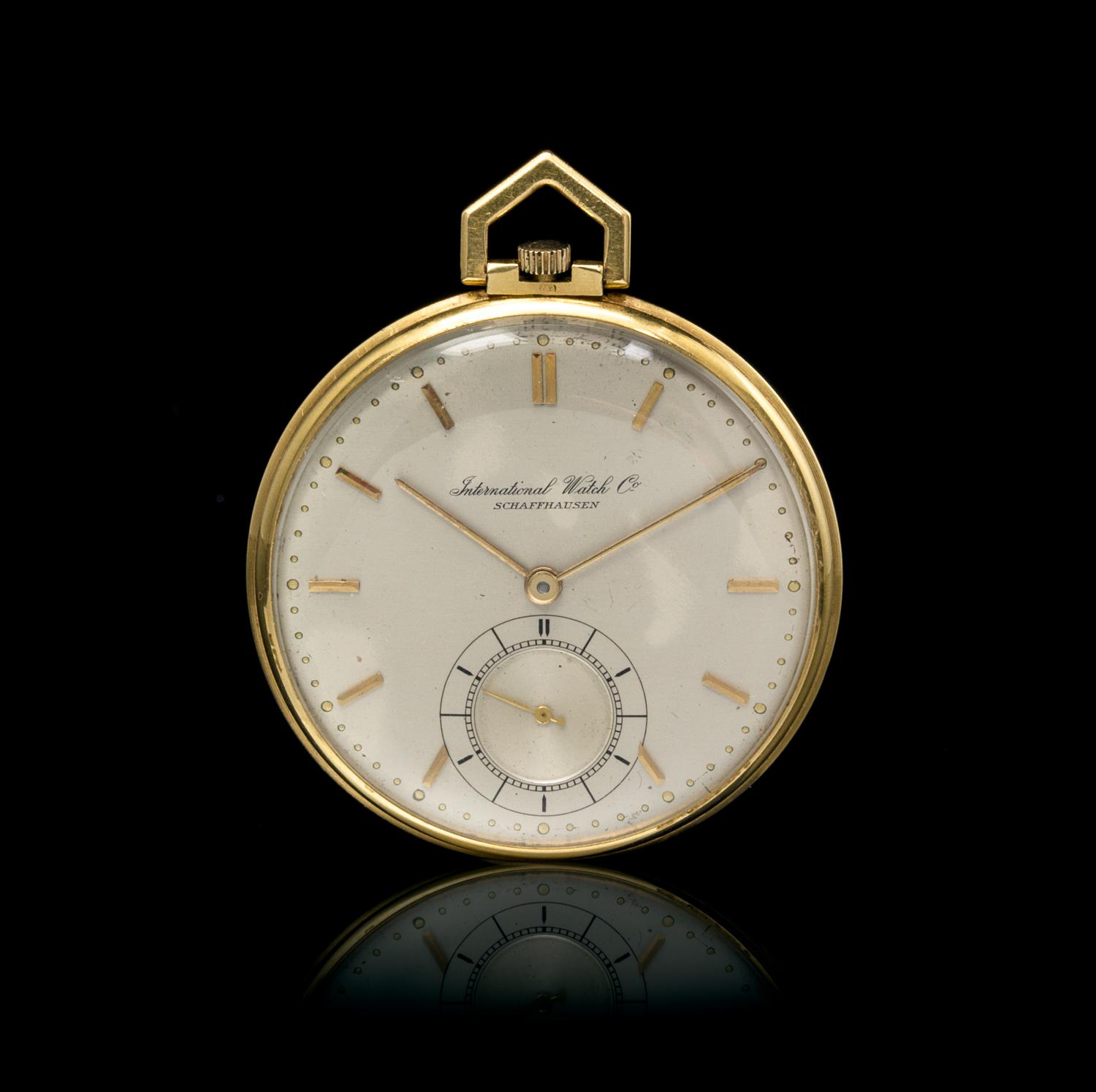 An 18 Karat Yellow Gold Open Face Pocket Watch, International Watch Co. Schaffhausen,