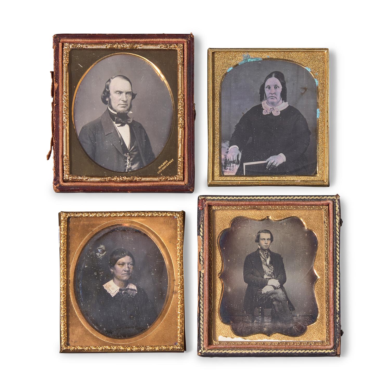 [Early Photography] Group of 44 Sixth Plate Daguerreotypes of Men and Women