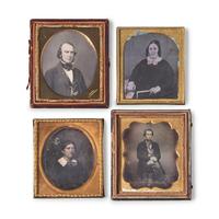 [Early Photography] Group of 44 Sixth Plate Daguerreotypes of Men and Women