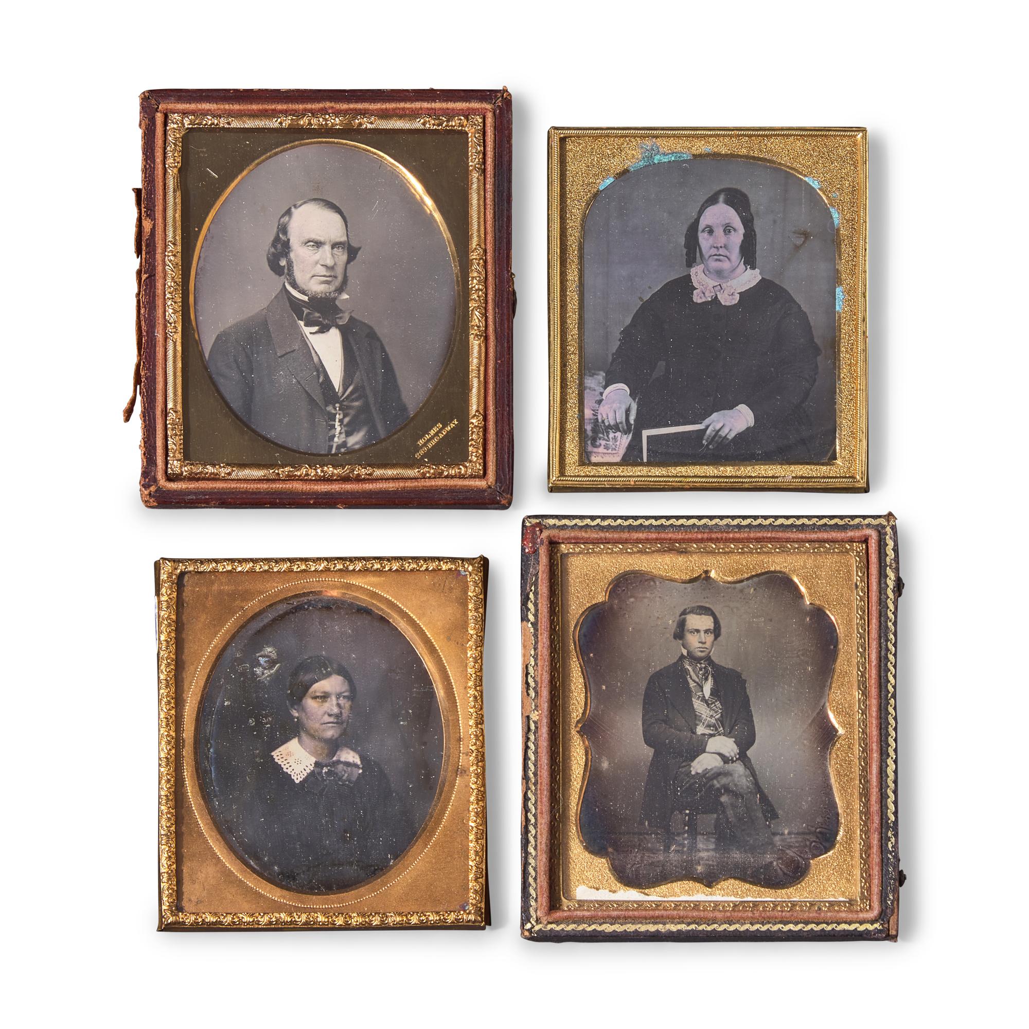 [Early Photography] Group of 44 Sixth Plate Daguerreotypes of Men and Women