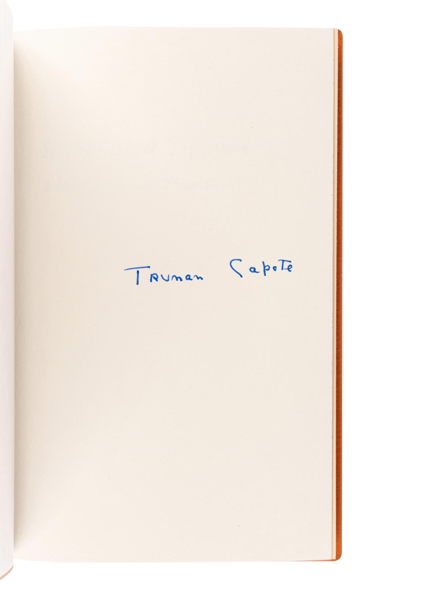 CAPOTE, Truman (1924-1984). Breakfast at Tiffany’s . New York: Random House, 1958.