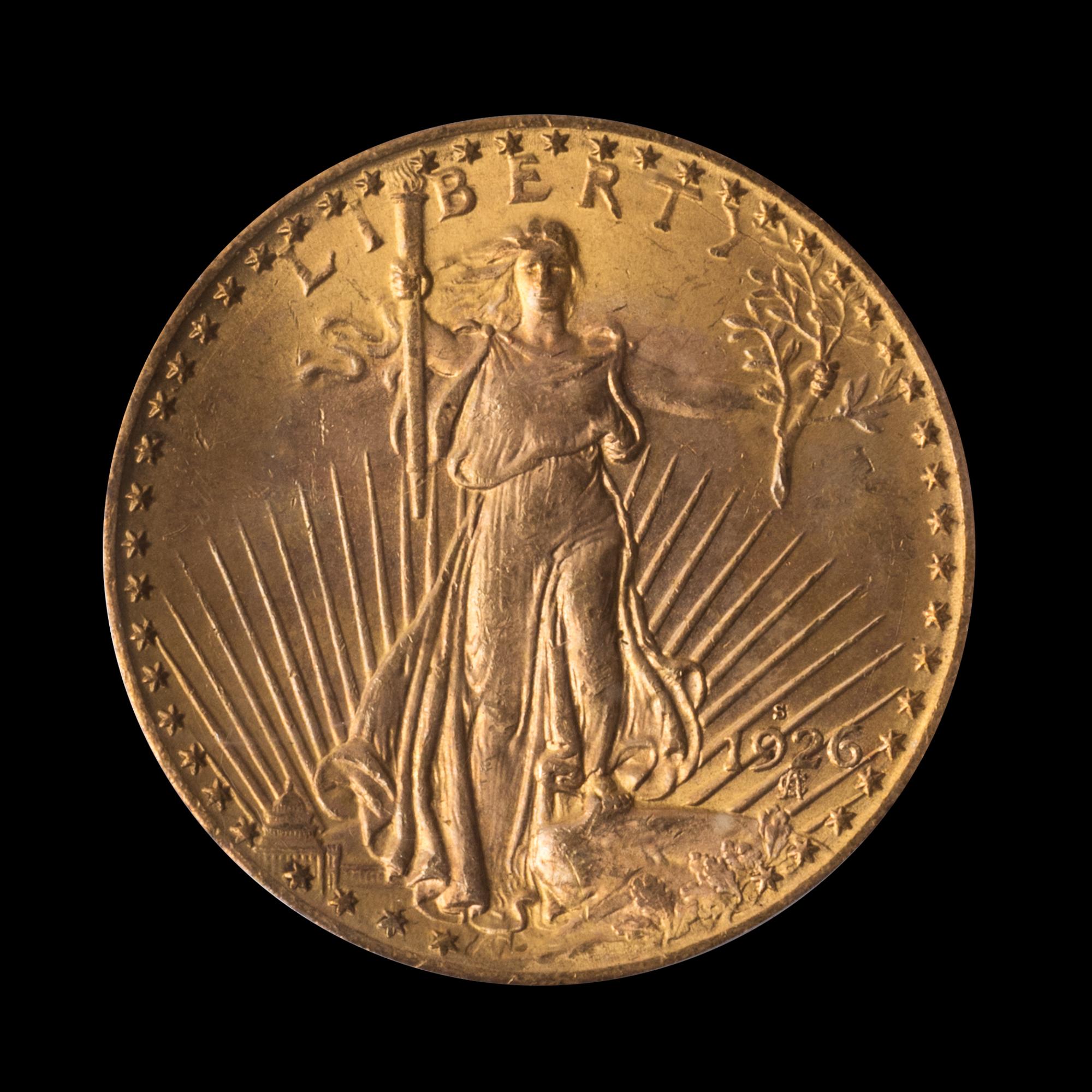 A United States 1926-S St. Gaudens $20 Gold Coin