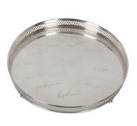 An American Sterling Silver Circular Tray, , with a pierced gallery, the center engraved F.A.M. May 1, 1954 and surrounded by 14 signat