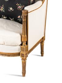 A Pair of Directoire Style Giltwood Bergères