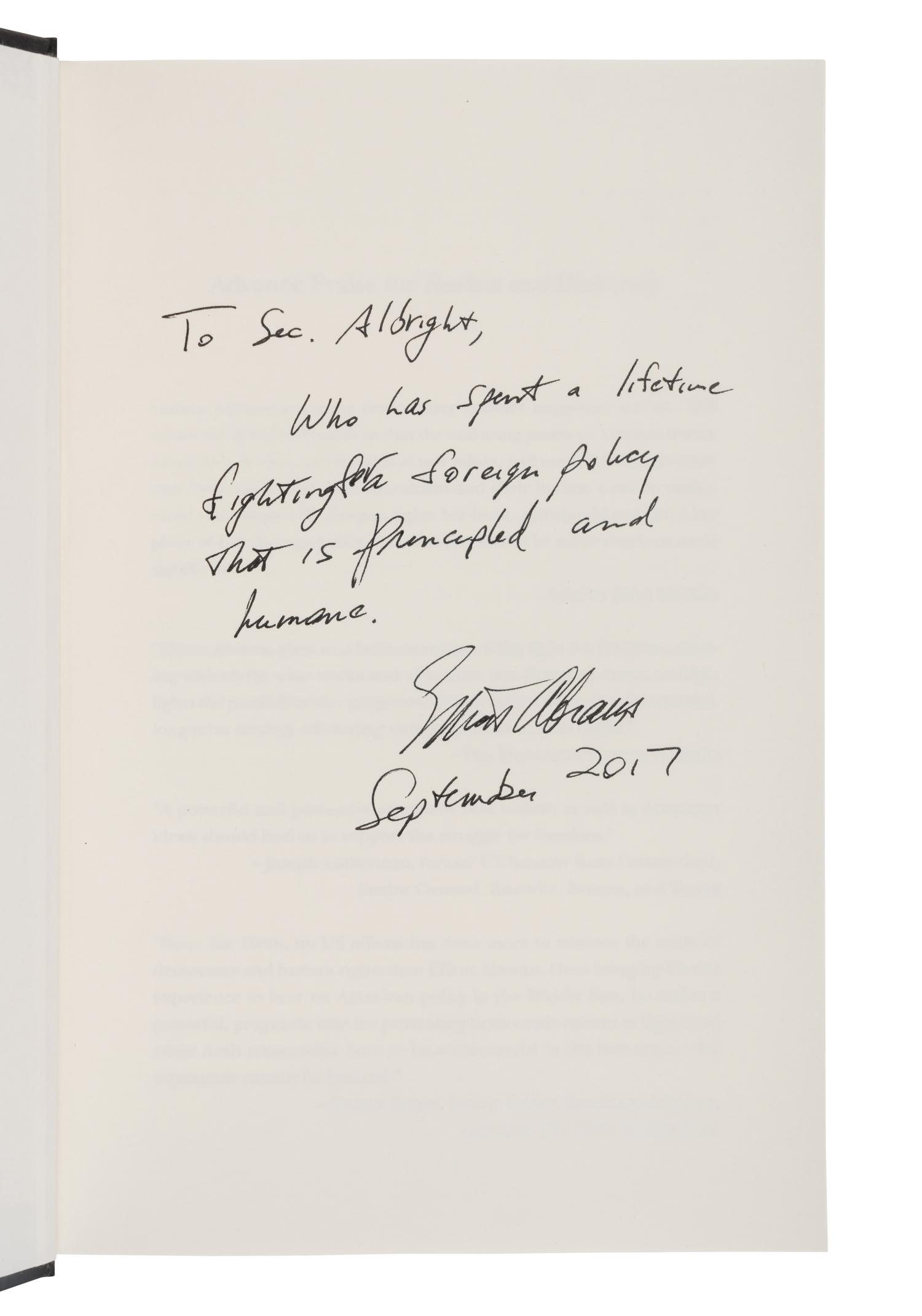 POLITICAL PHILOSOPHY A group of 6 works, most FIRST EDITIONS INSCRIBED TO SECRETARY ALBRIGHT: