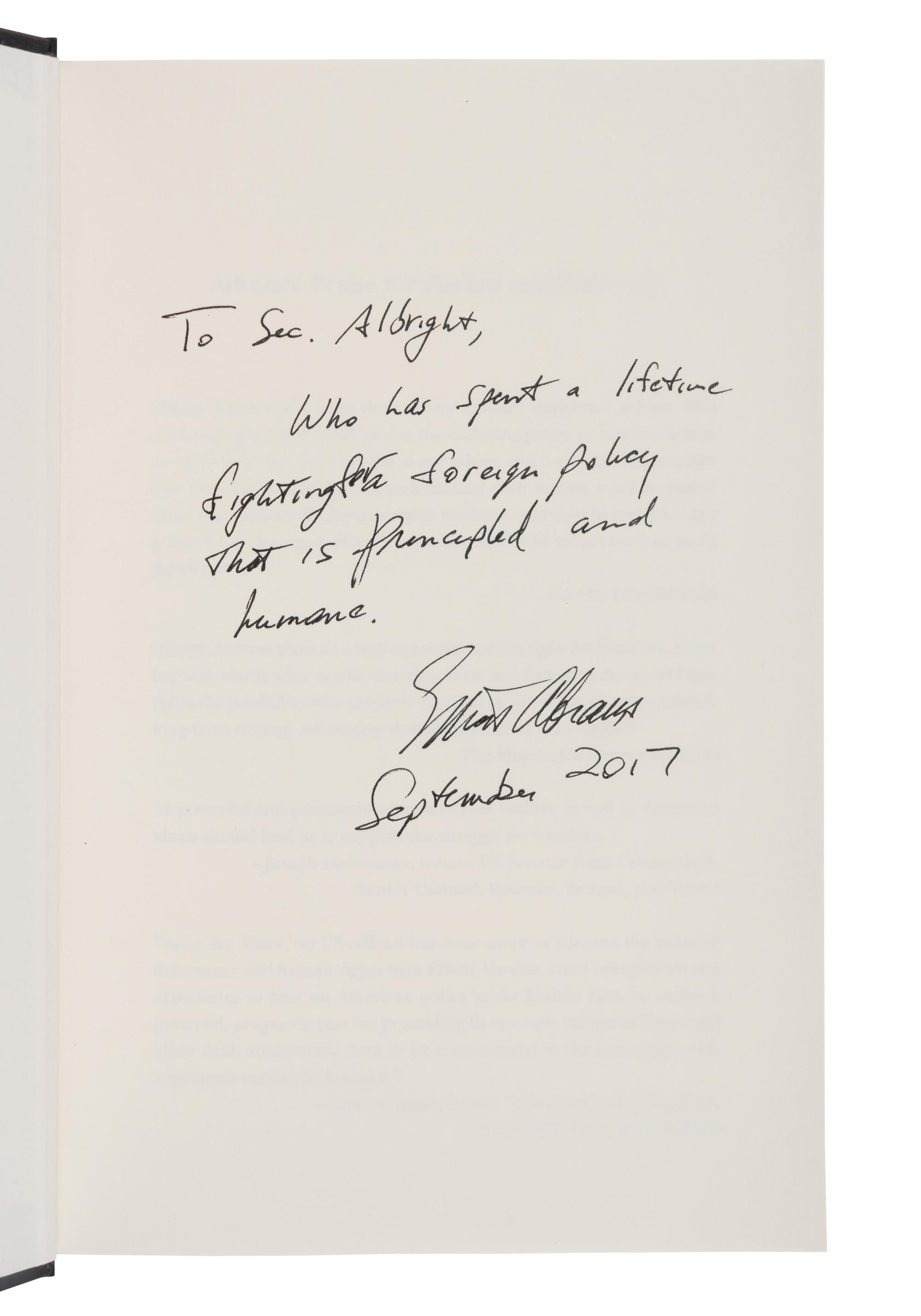 POLITICAL PHILOSOPHY A group of 6 works, most FIRST EDITIONS INSCRIBED TO SECRETARY ALBRIGHT: