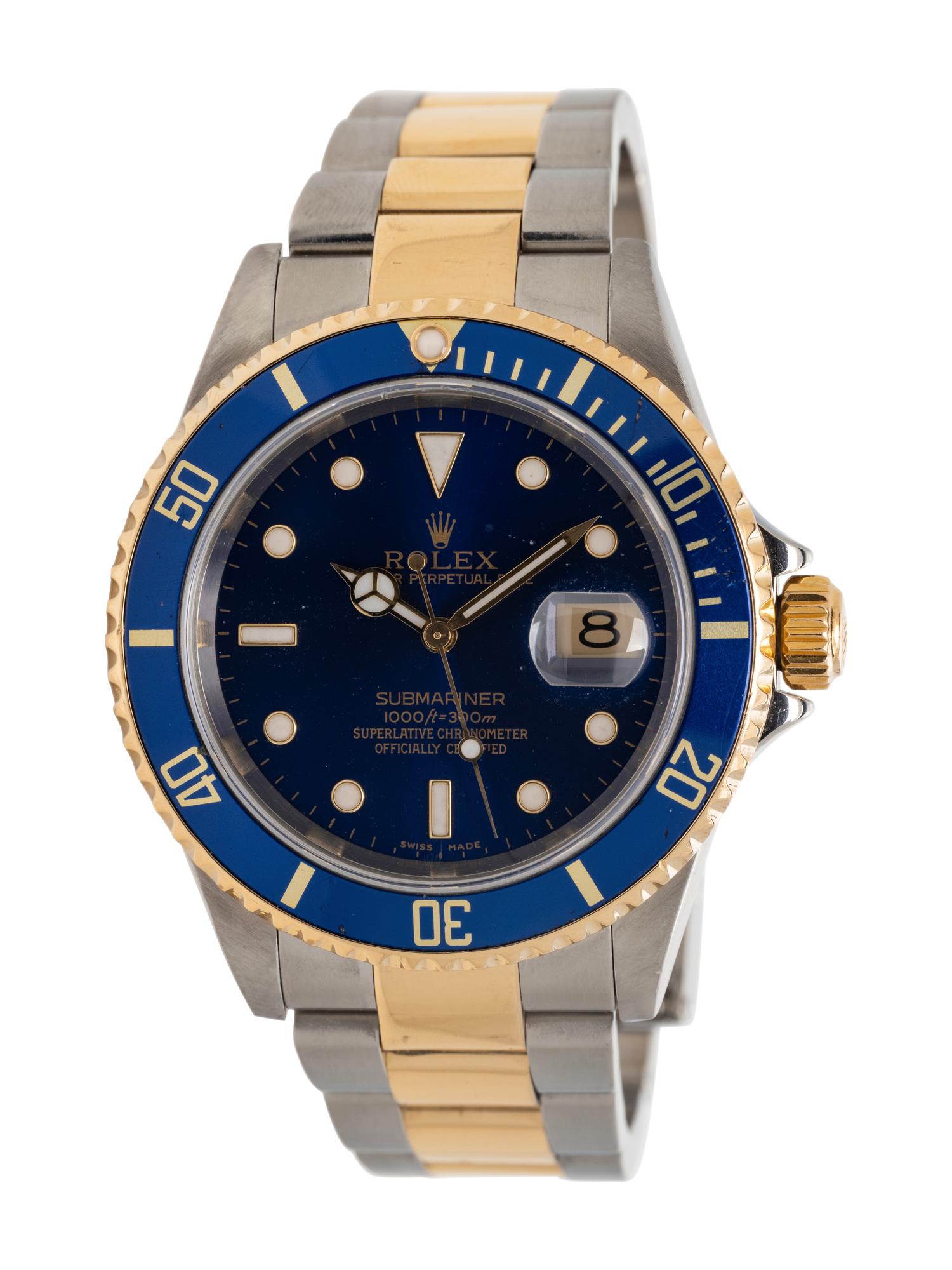 ROLEX, REF. 11613 STAINLESS STEEL AND 18K YELLOW GOLD 'SUBMARINER' DATE WATCH