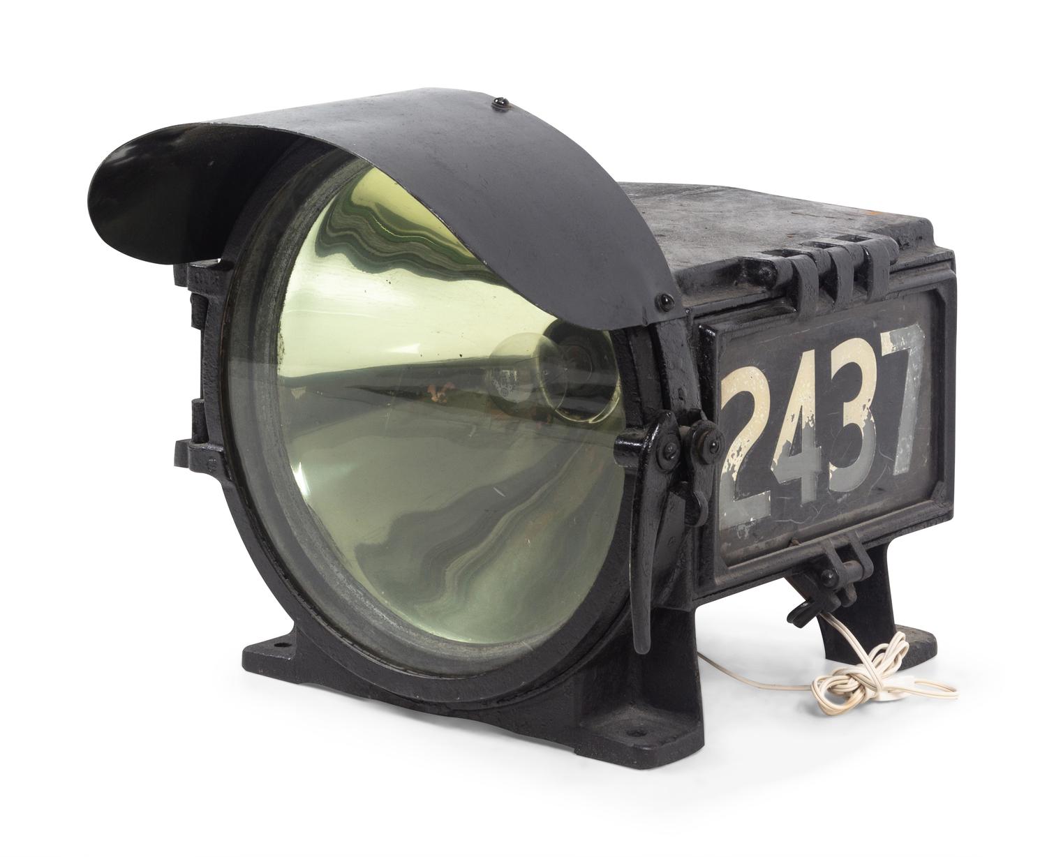 A Pyle National Company Painted Metal Locomotive Head Lamp