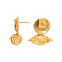 HIGH KARAT GOLD, RUBY AND DIAMOND EARRINGS