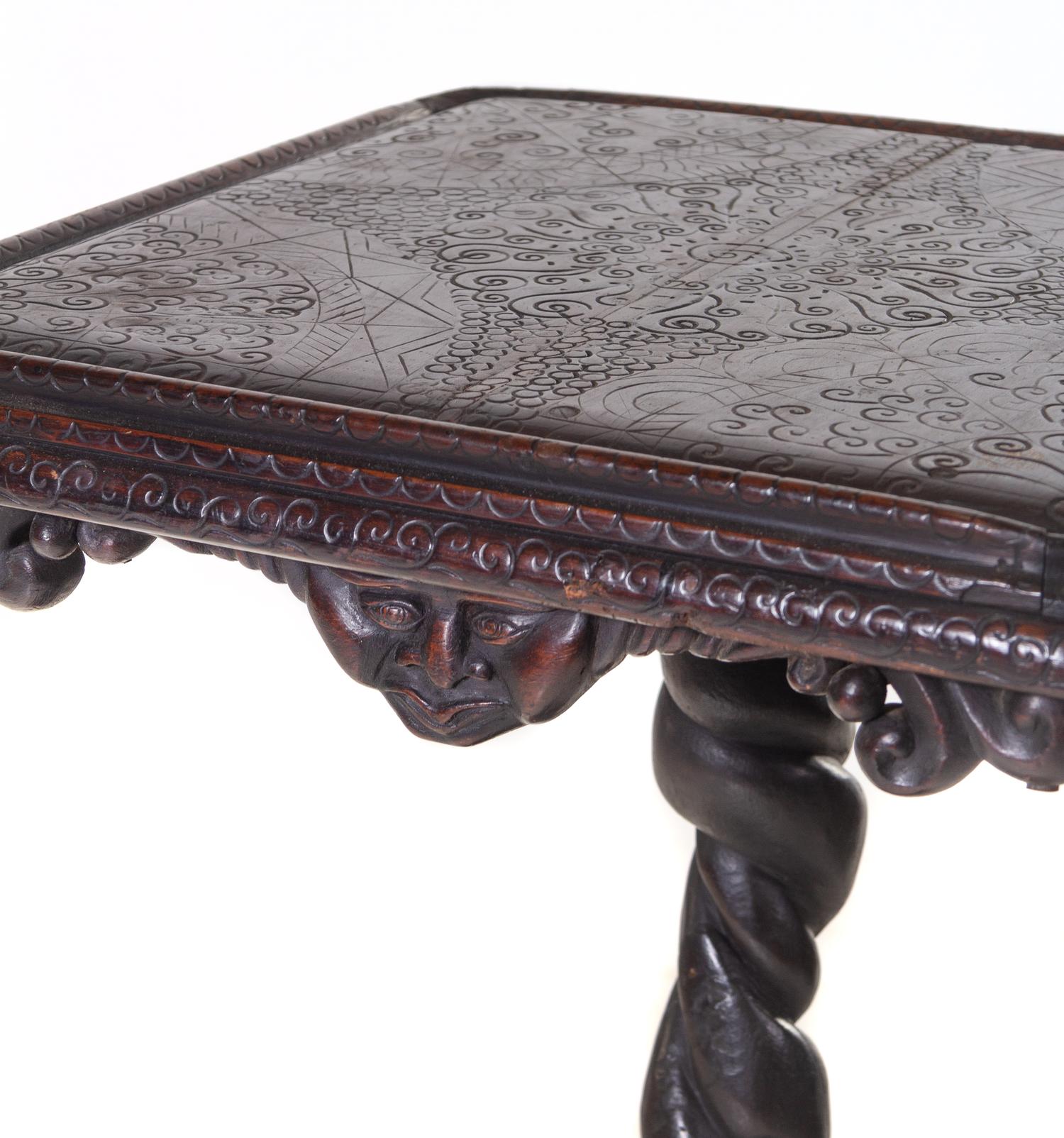 A German Carved Mahogany Pedestal Table