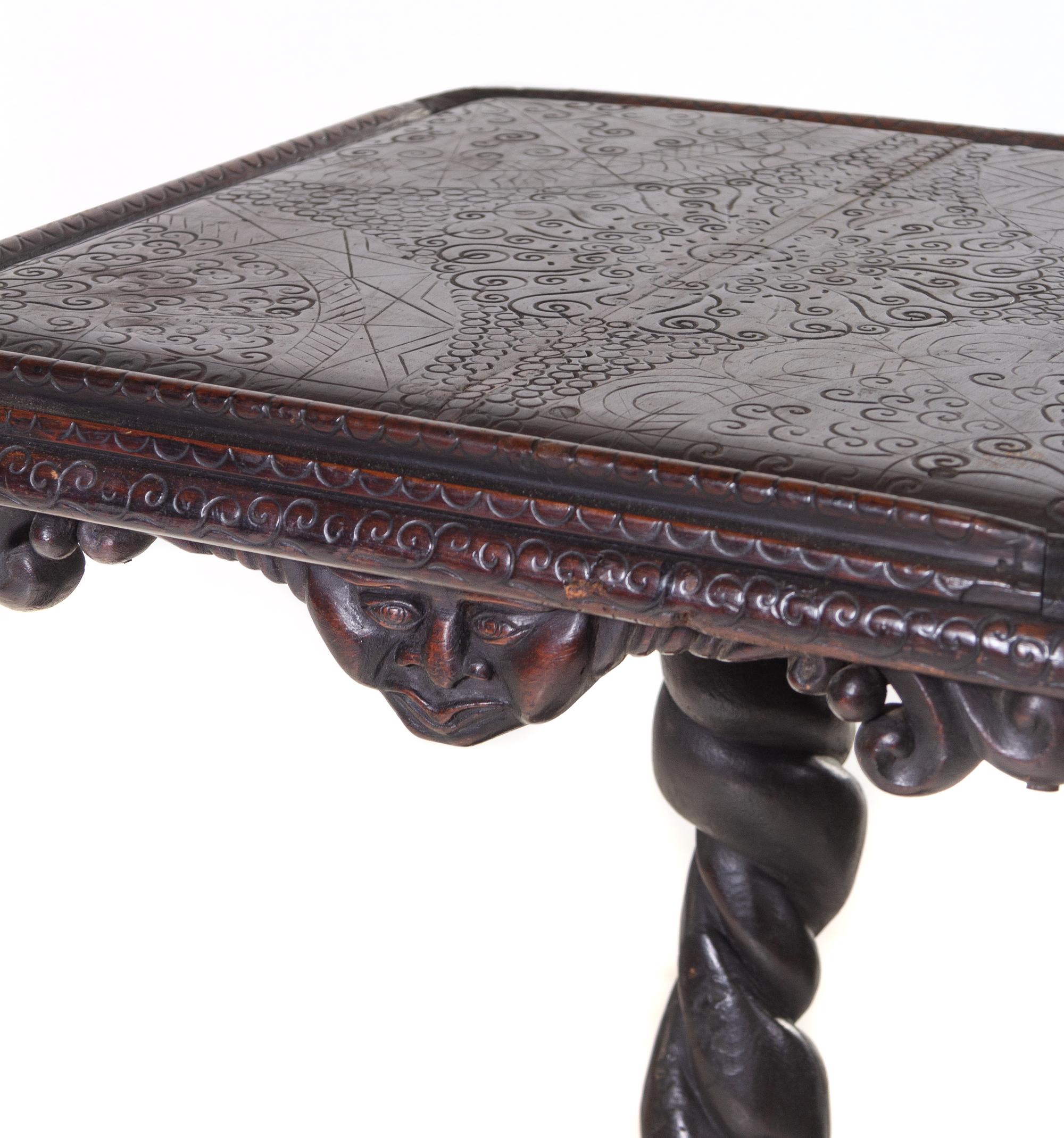 A German Carved Mahogany Pedestal Table