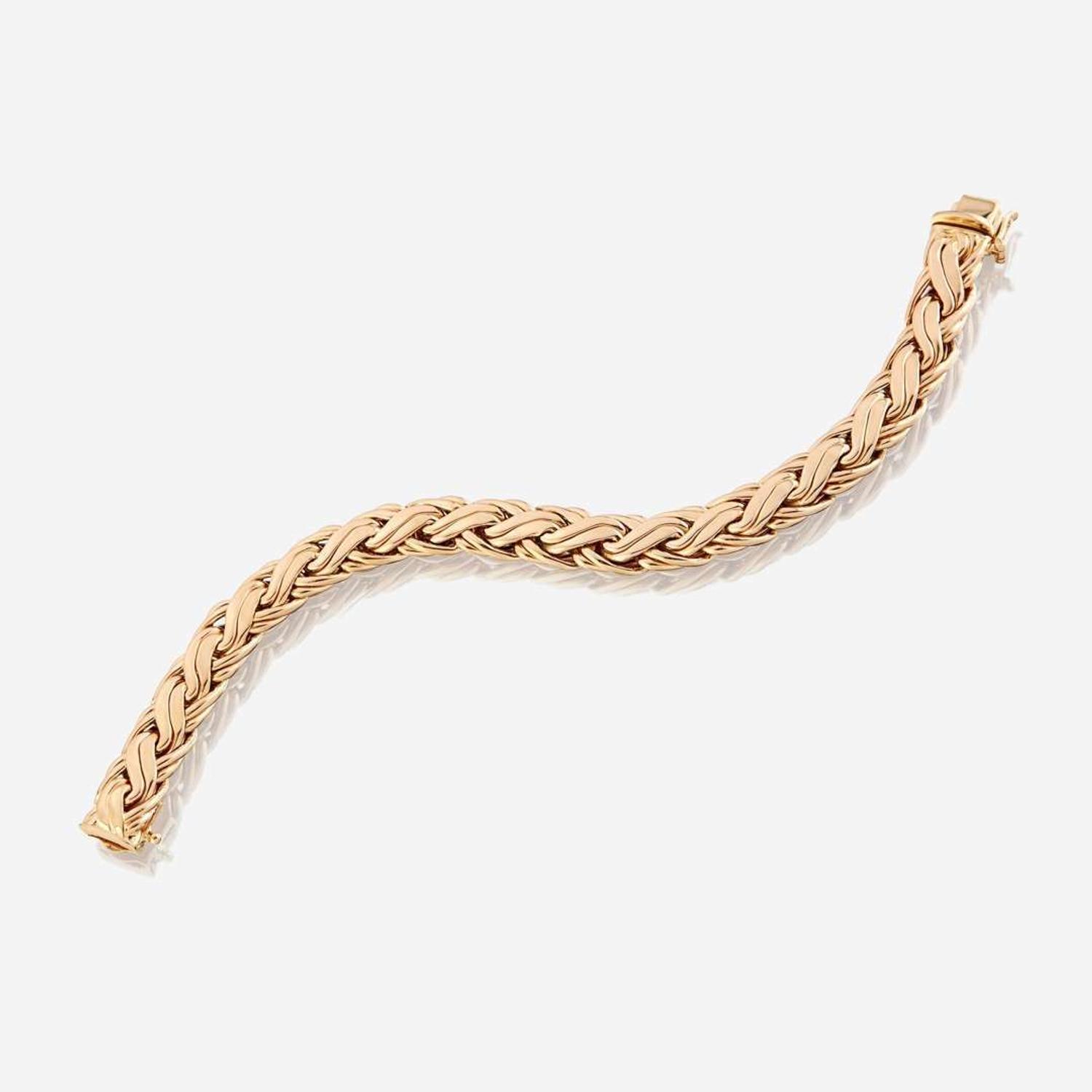 A fourteen karat gold bracelet, Tiffany & Co. Wheat