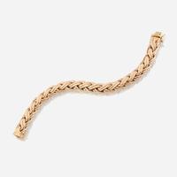 A fourteen karat gold bracelet, Tiffany & Co. Wheat