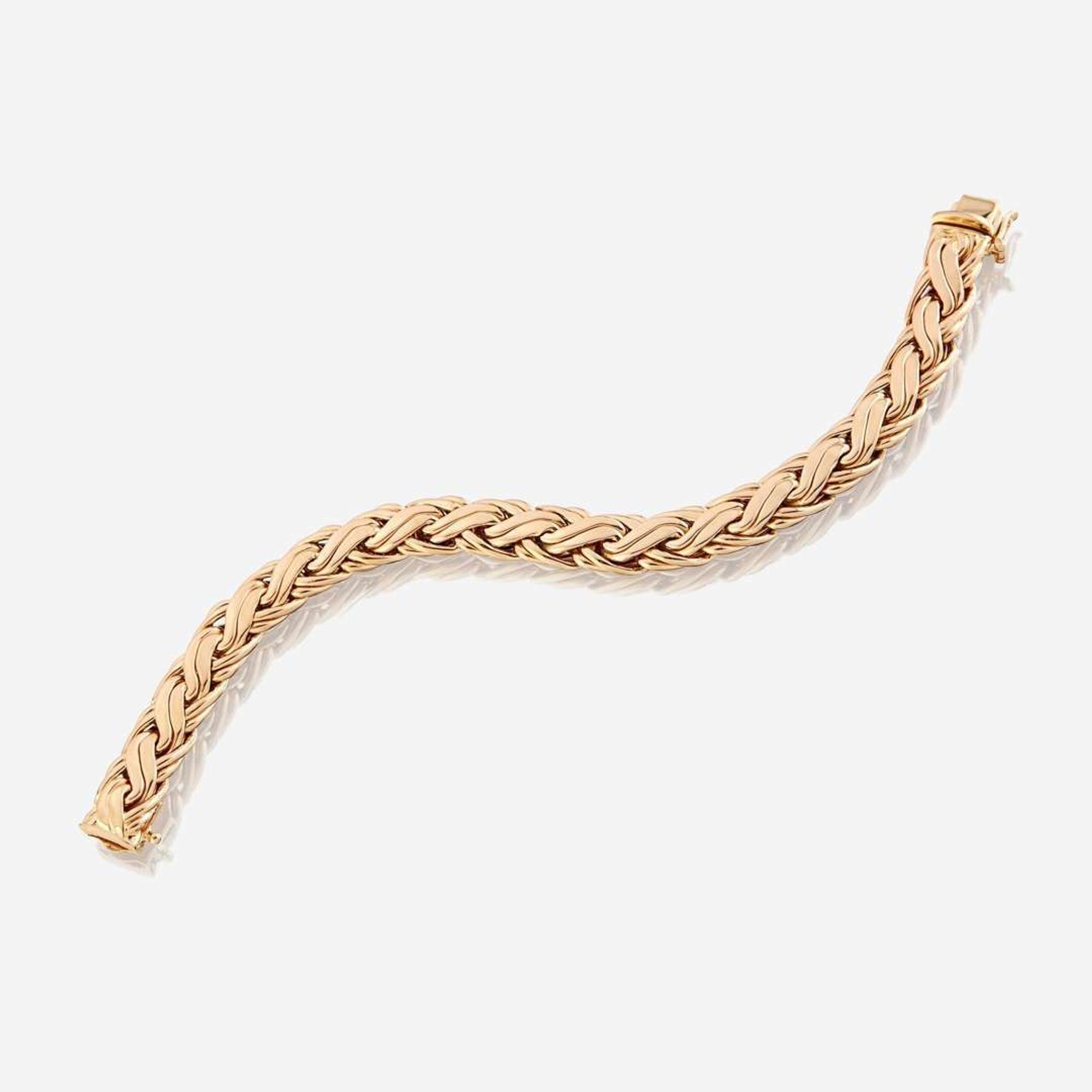 A fourteen karat gold bracelet, Tiffany & Co. Wheat