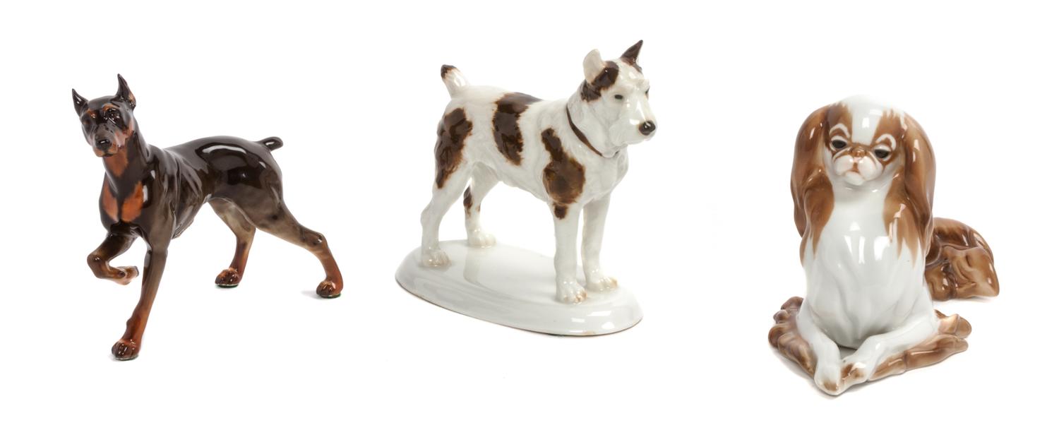 Three Hutschenreuther Porcelain Figures Width of widest 8 1/2 inches. — 20TH CENTURY