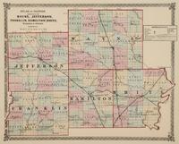Atlas of Illinois: Counties of Wayne, Jefferson, Franklin, Hamilton, and White . Chicago: Warner & Beers, N.d. Plate 57. 23 ¼ x 26 ¼ in. Matted and framed.