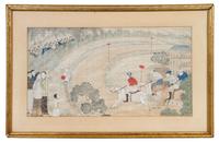A Pair of Chinese Silk Paintings LATE QING DYNASTY 10 3/4 x 19 3/4 inches. — LATE QING DYNASTY