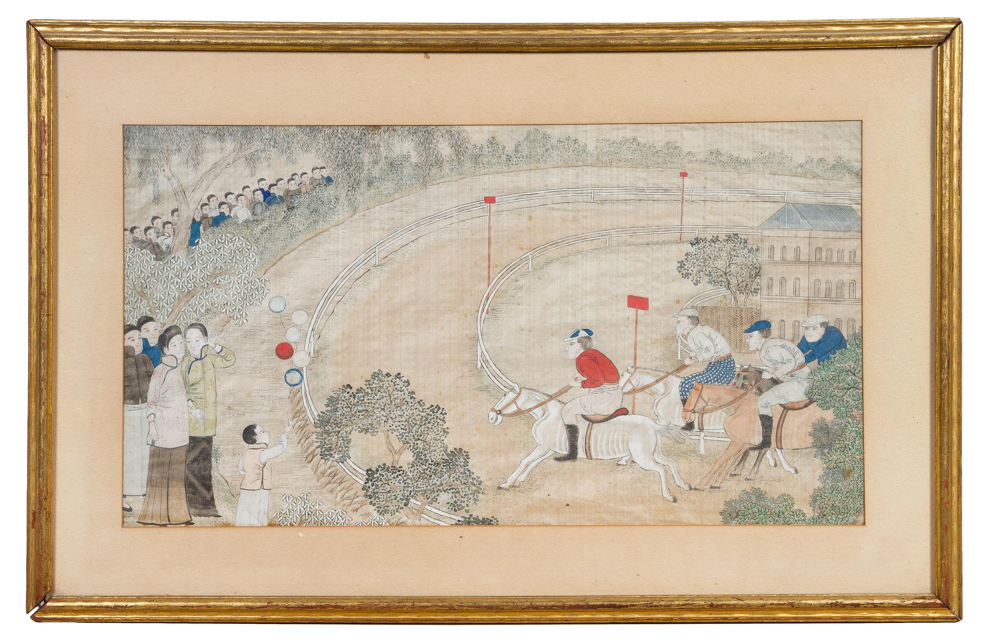 A Pair of Chinese Silk Paintings LATE QING DYNASTY 10 3/4 x 19 3/4 inches. — LATE QING DYNASTY