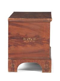 A Country Classical Grain Painted and Stencil Decorated Poplar Blanket Chest