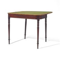 A Late George III Inlaid and Turned Mahogany Game Table
