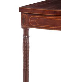 A Federal Style Carved and Inlaid Mahogany and Satinwood Console Table