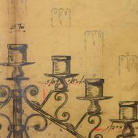 A Framed Original Working Drawing from the Estate of Jose Thenee 27.75" W x 1" D x 33" H — Argentina, Circa 1930