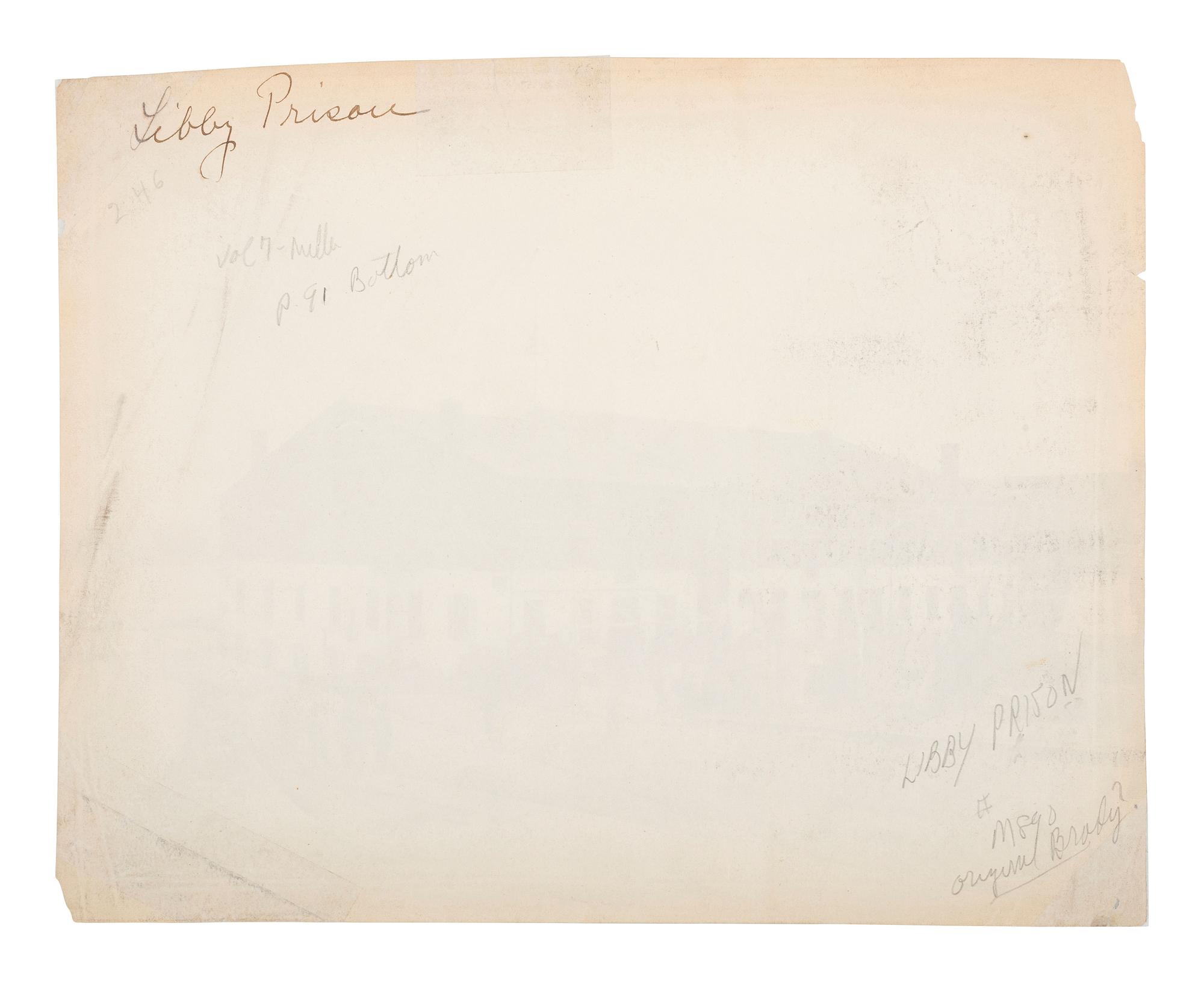 [CIVIL WAR]. [GARDNER, Alexander (1821-1882), photographer]. Libby Prison, Richmond, VA., April, 1865 . [ With: ] Libby Prison relic.