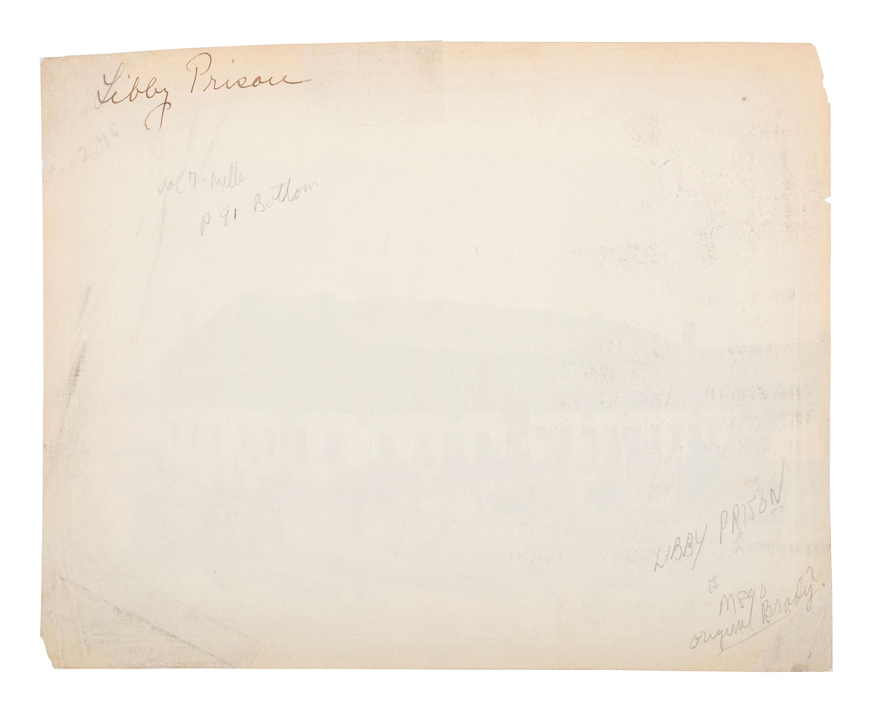 [CIVIL WAR]. [GARDNER, Alexander (1821-1882), photographer]. Libby Prison, Richmond, VA., April, 1865 . [ With: ] Libby Prison relic.