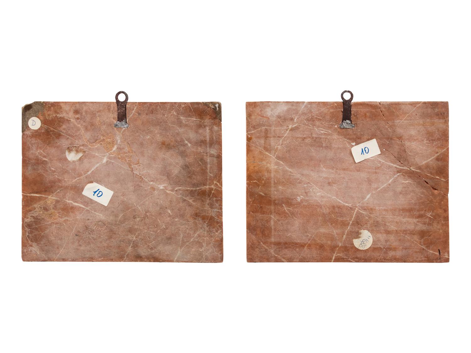 A Pair of Grand Tour Carved Marble and Alabaster Relief Plaques