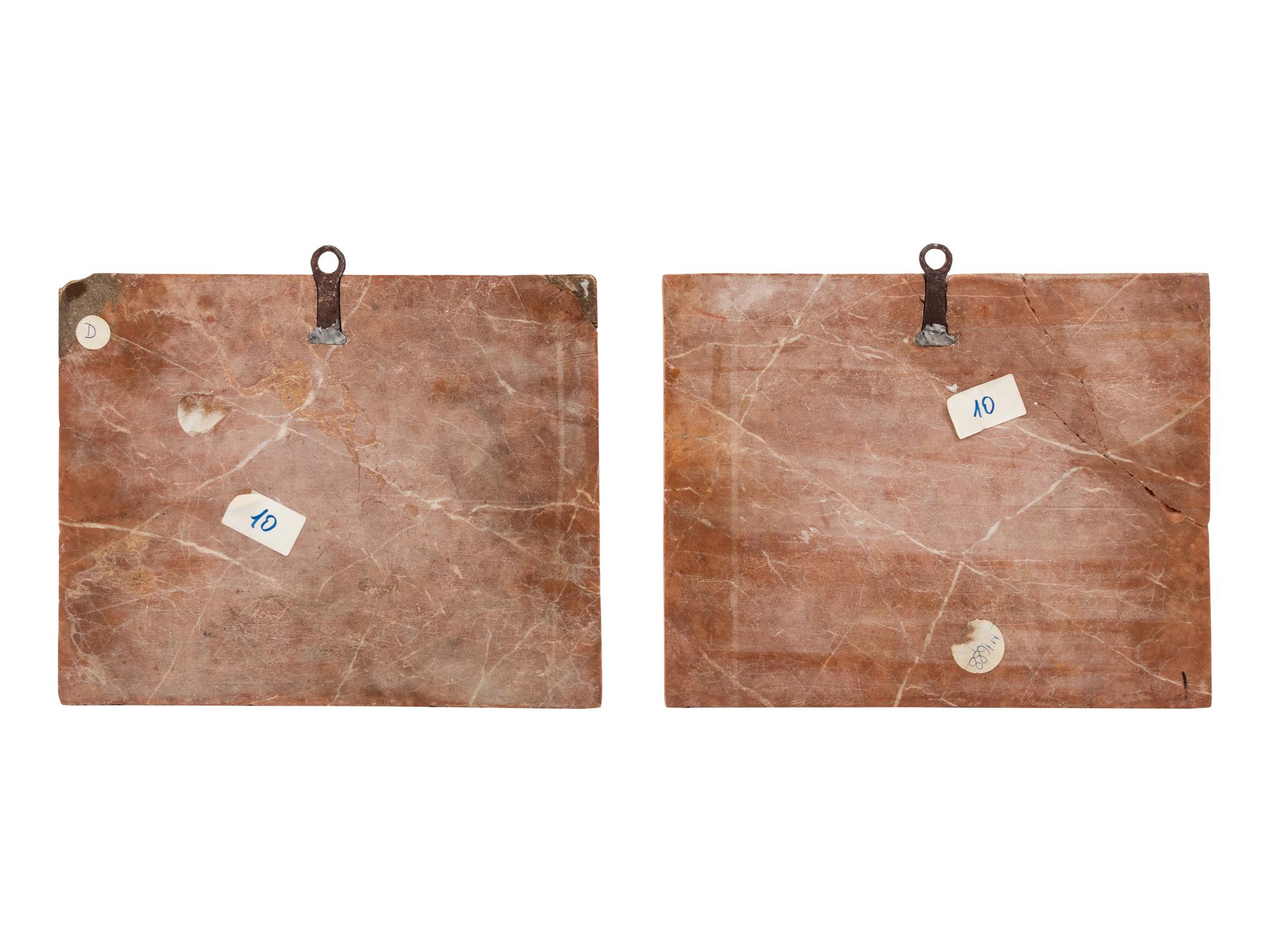 A Pair of Grand Tour Carved Marble and Alabaster Relief Plaques