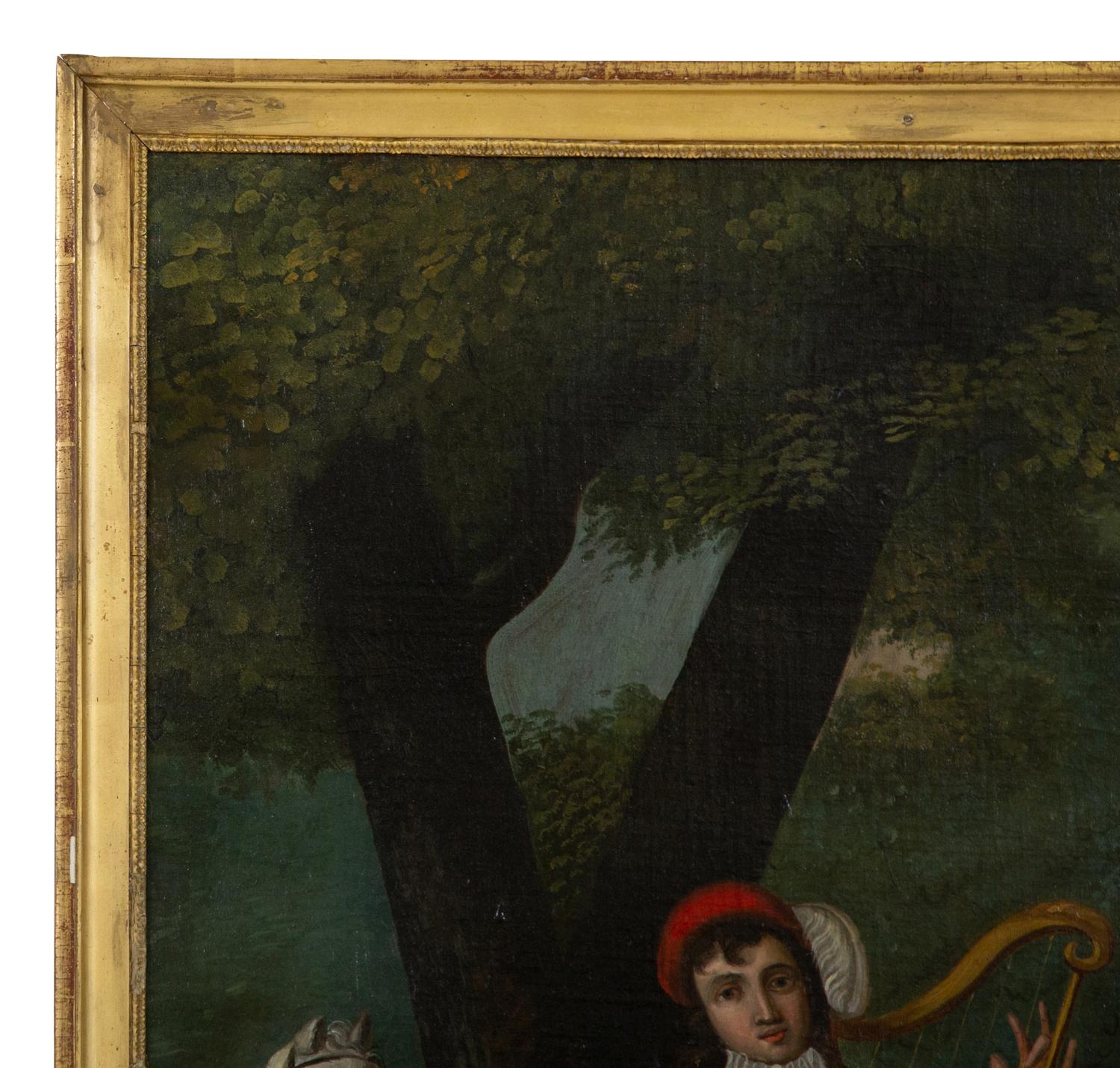A French Painted Trumeau Mirror