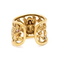 KIESELSTEIN-CORD, YELLOW GOLD, DIAMOND AND MULTIGEM CUFF BRACELET