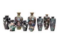 Nine Japanese Black Ground Ginbari Articles