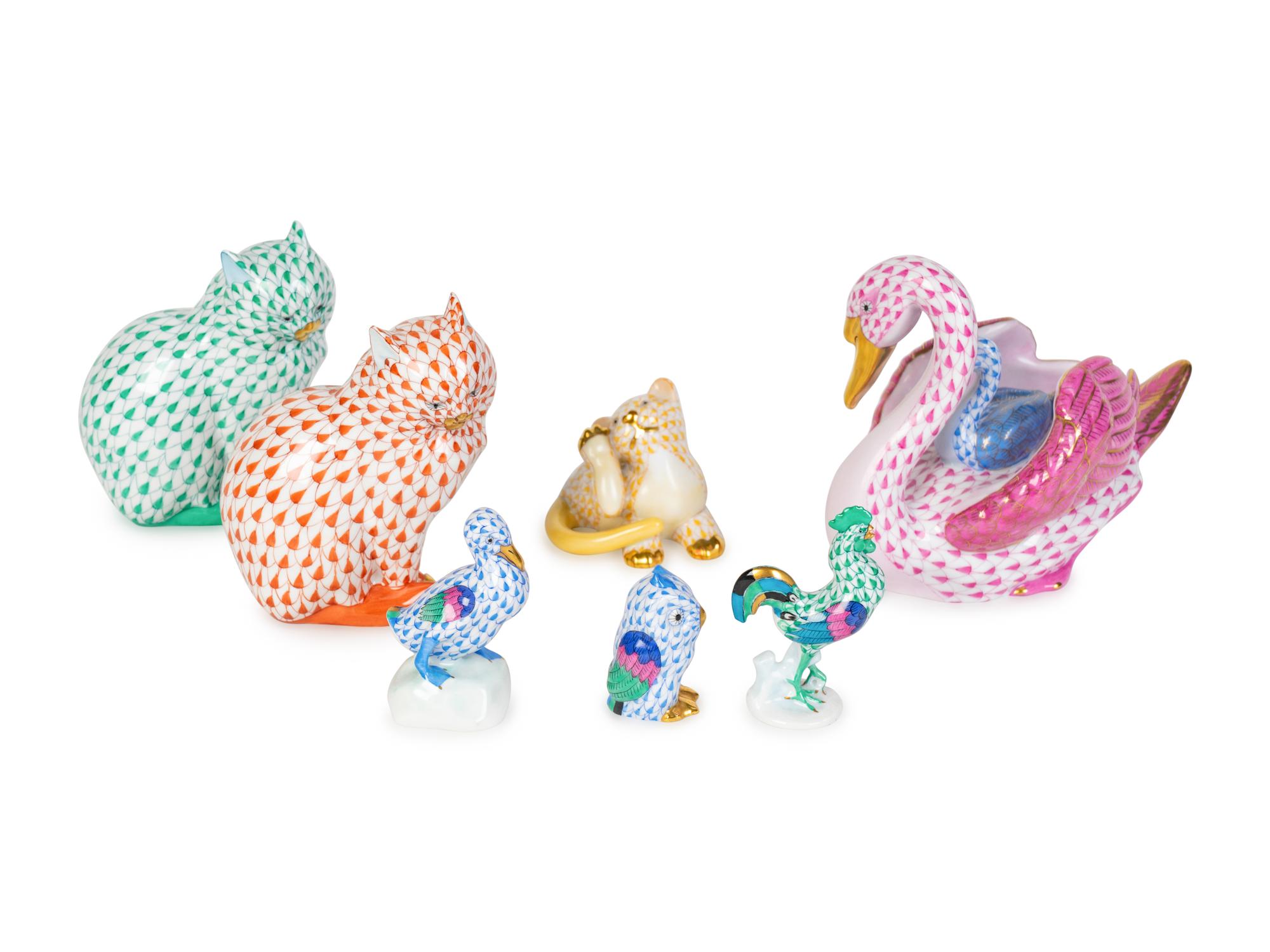 Seven Herend Porcelain Figures — 20TH CENTURY
