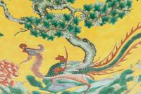 A Chinese Yellow Ground Famille Rose Porcelain Fish Bowl