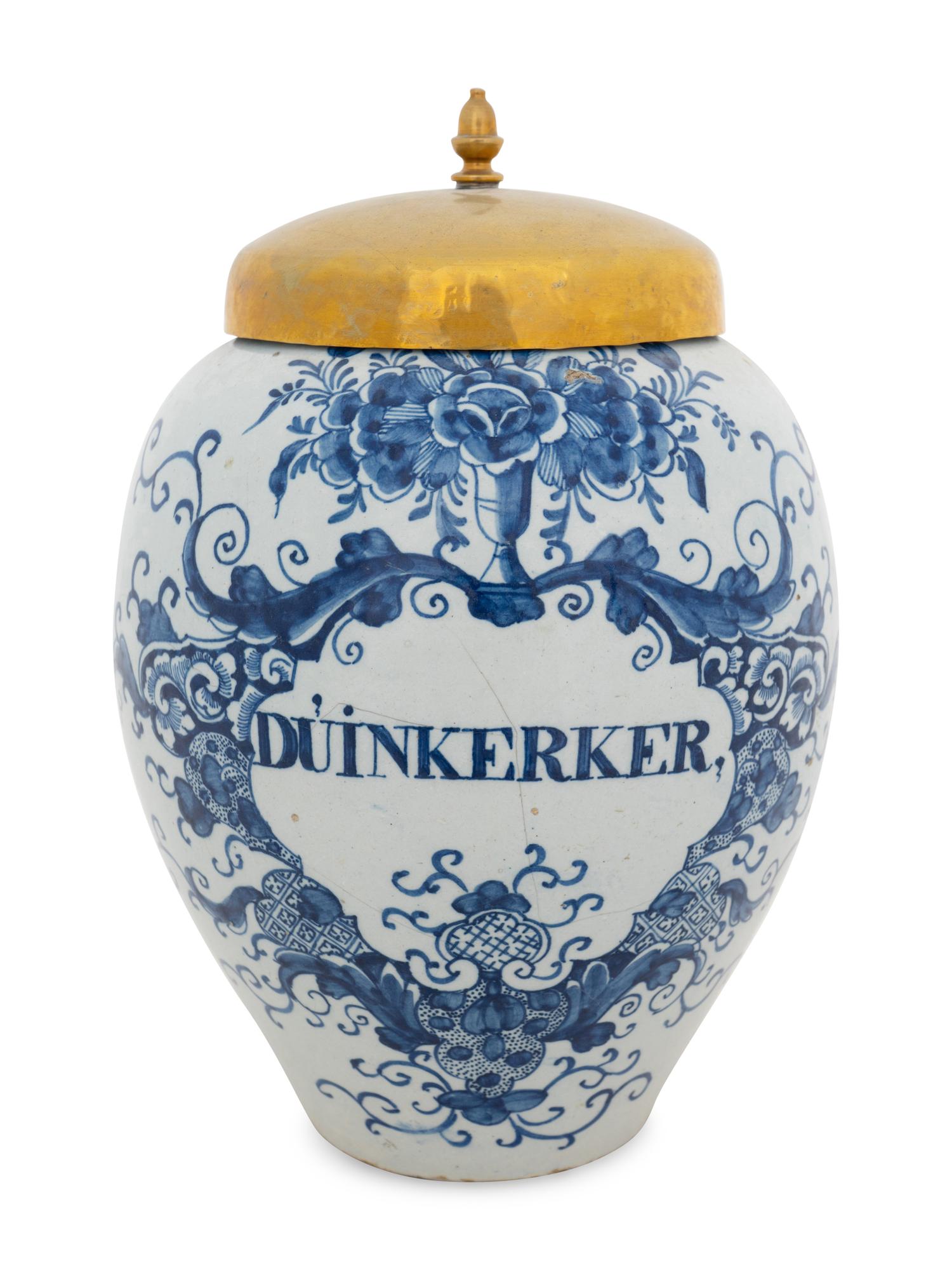 Four Large Delftware Tobacco Jars