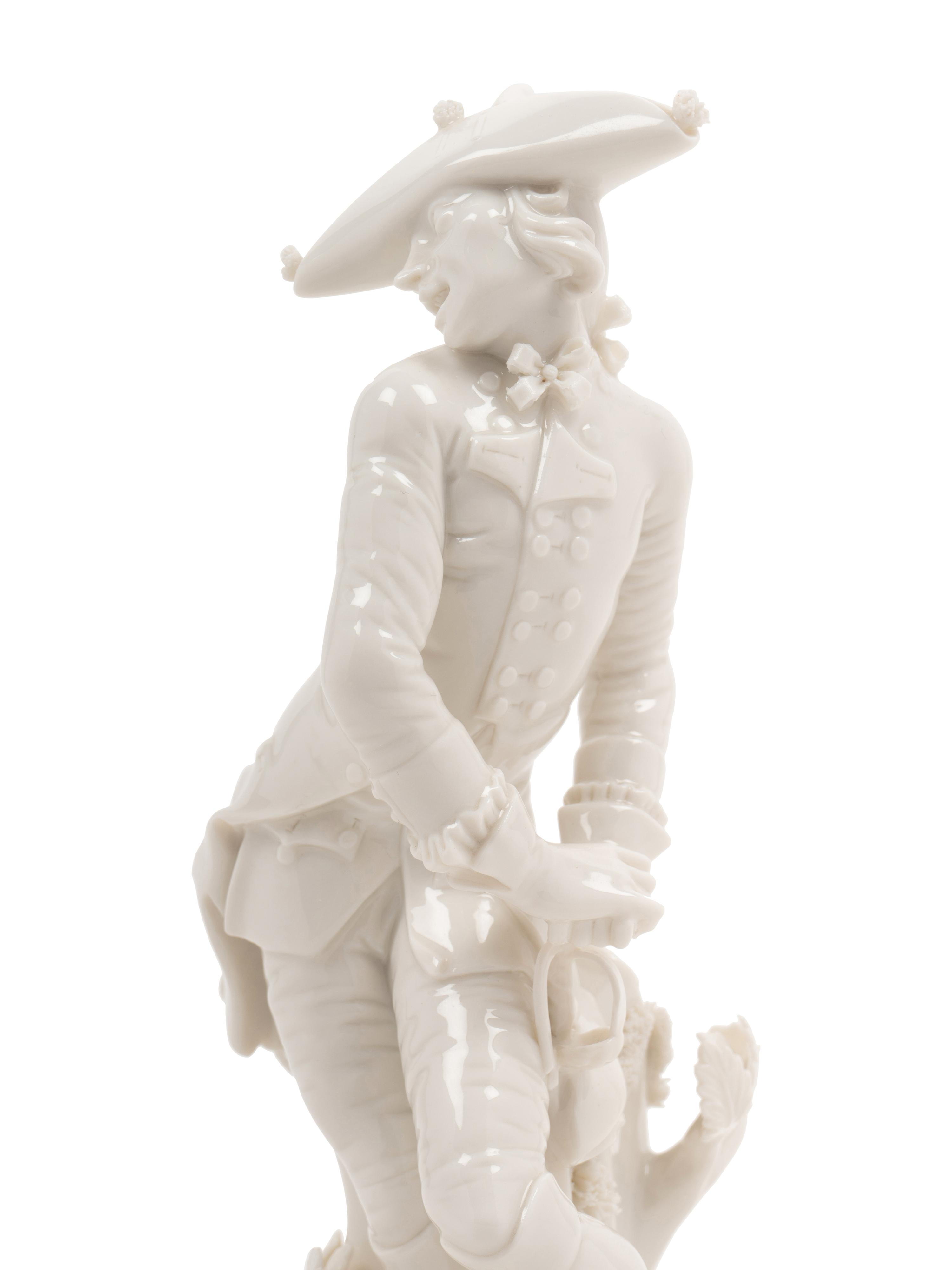 A Nymphenburg Porcelain Figure of a Man in a Tricorne Hat