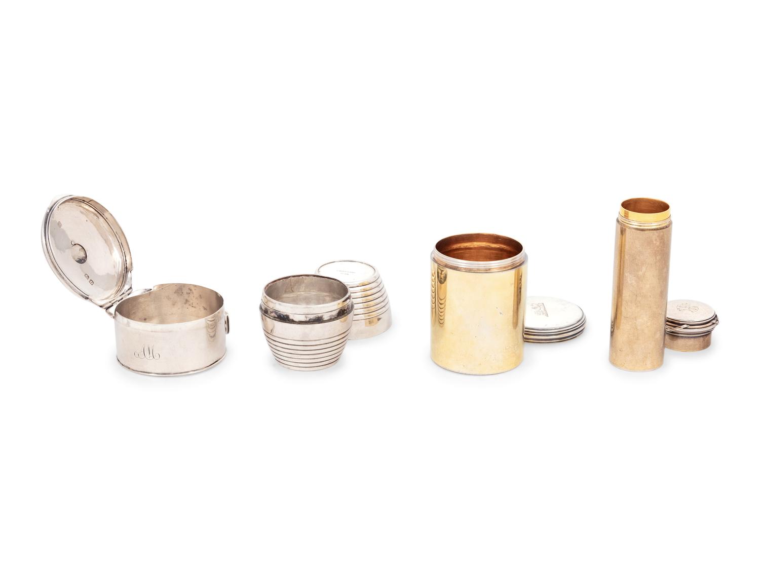 Four Georgian and American Silver Canisters