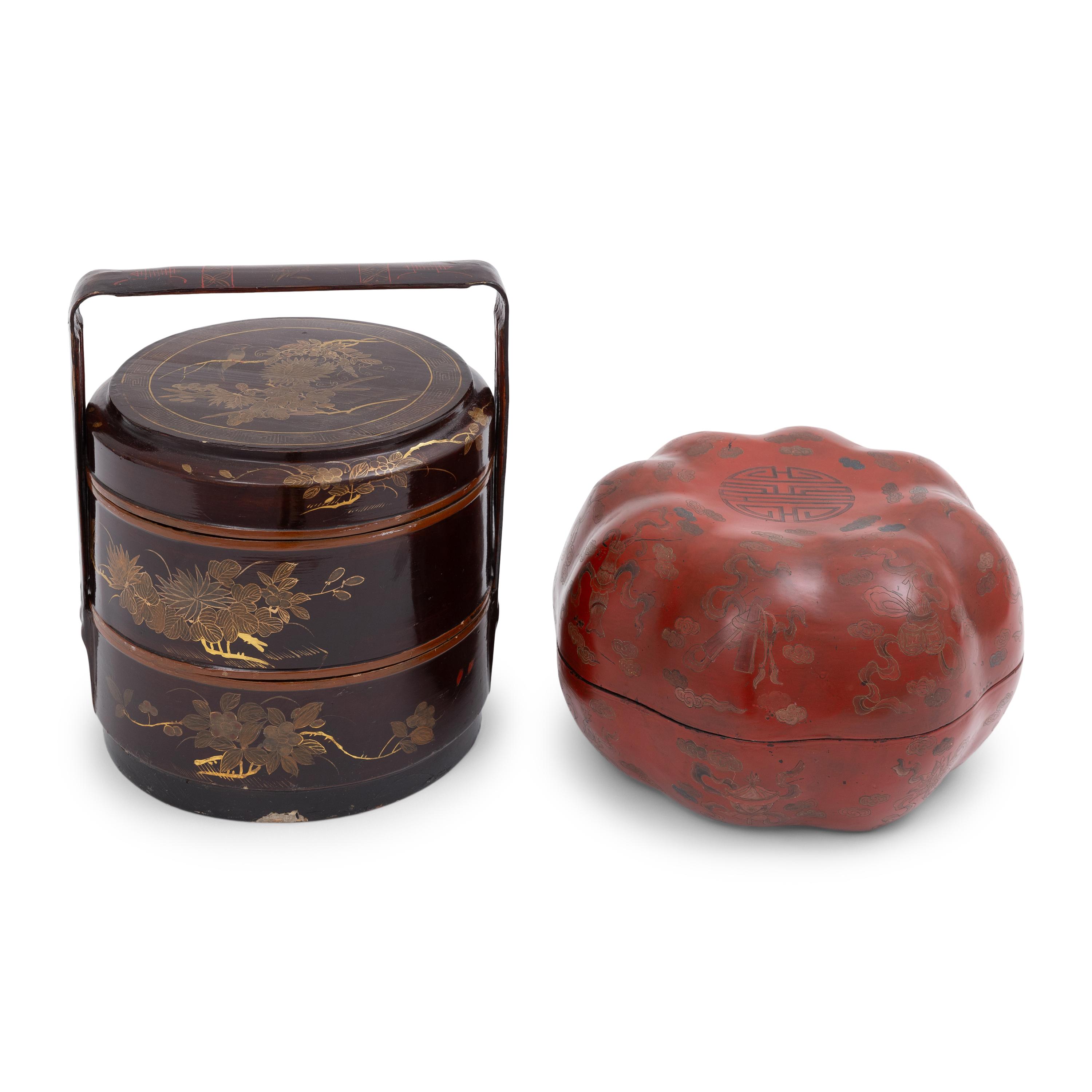 Two Burmese Lacquer Boxes